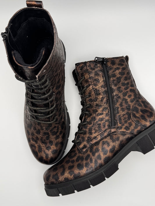 Boots léopard et lacet cristal D2S72-90