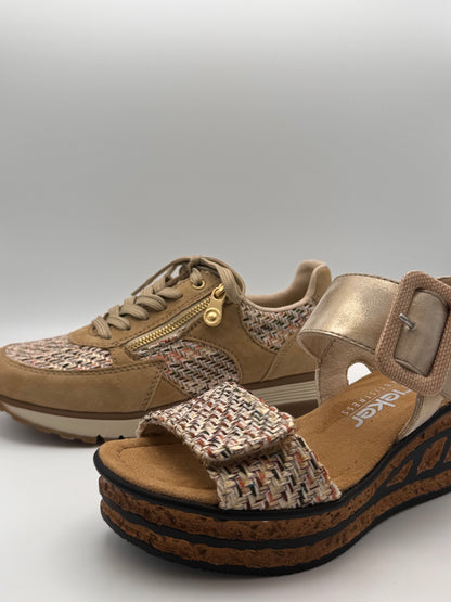 Baskets beige et tweed Rieker 49010-62