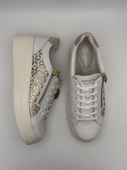 Baskets blanches et dorées Remonte D1C11-80