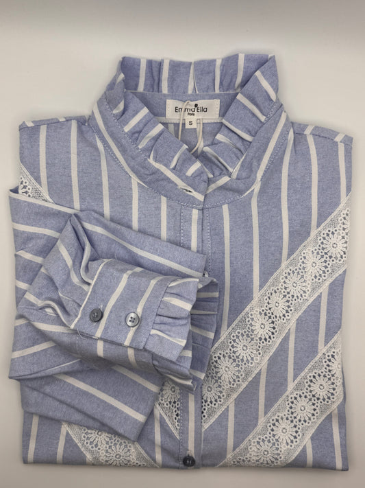 Le chemisier bleu à rayures Clara