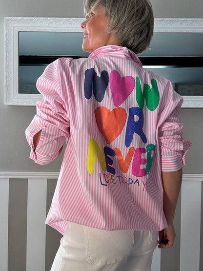 Chemise à rayures roses Now or Never
