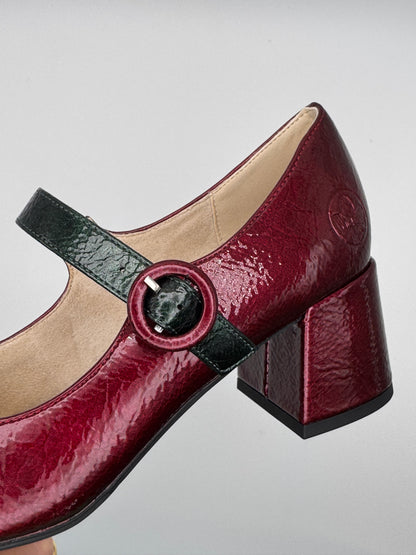 Chaussures à talon vernis bordeaux 44752-35 Rieker
