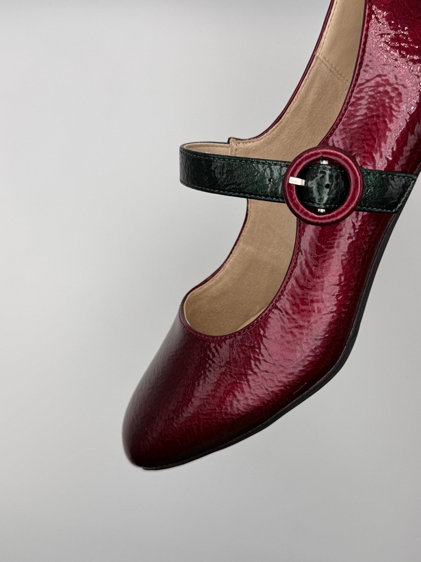 Chaussures à talon vernis bordeaux 44752-35 Rieker