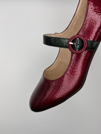 Chaussures à talon vernis bordeaux 44752-35 Rieker