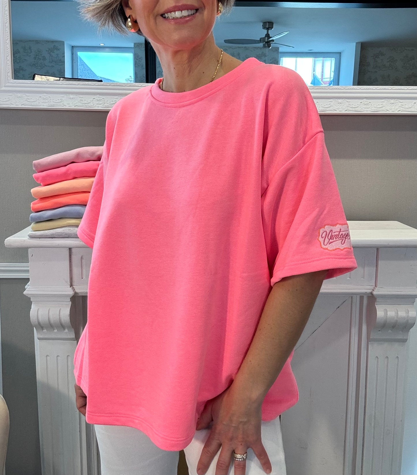 Le tee shirt molleton uni fluo Vintage