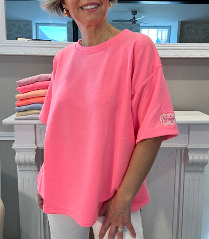 Le tee shirt molleton uni fluo Vintage