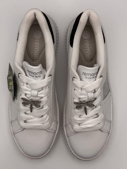 Baskets blanches, argentées et noires Remonte D3E02-80