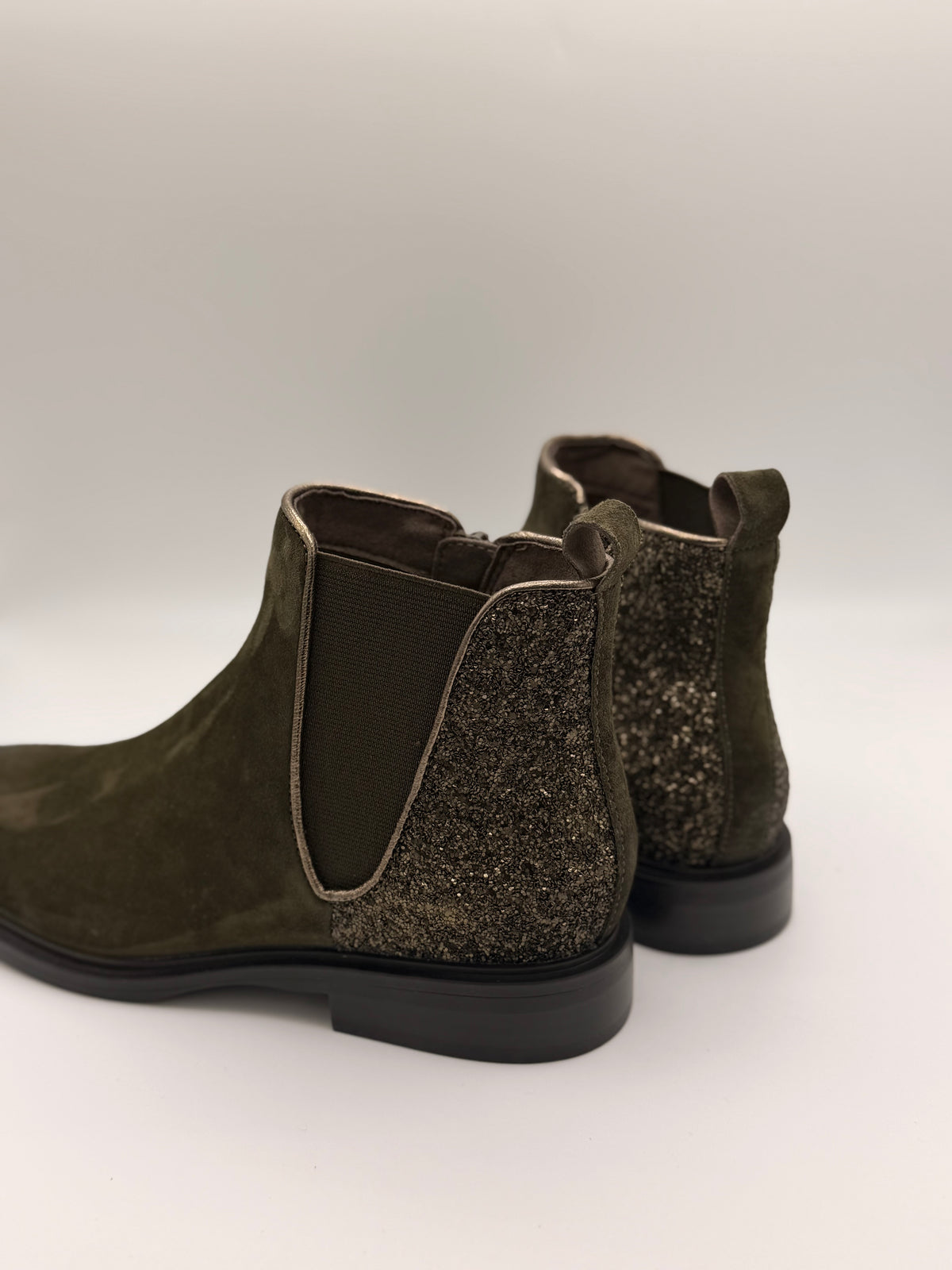 Boots kaki à paillettes Festy Fugitive