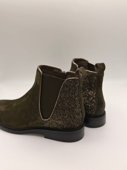 Boots kaki à paillettes Festy Fugitive