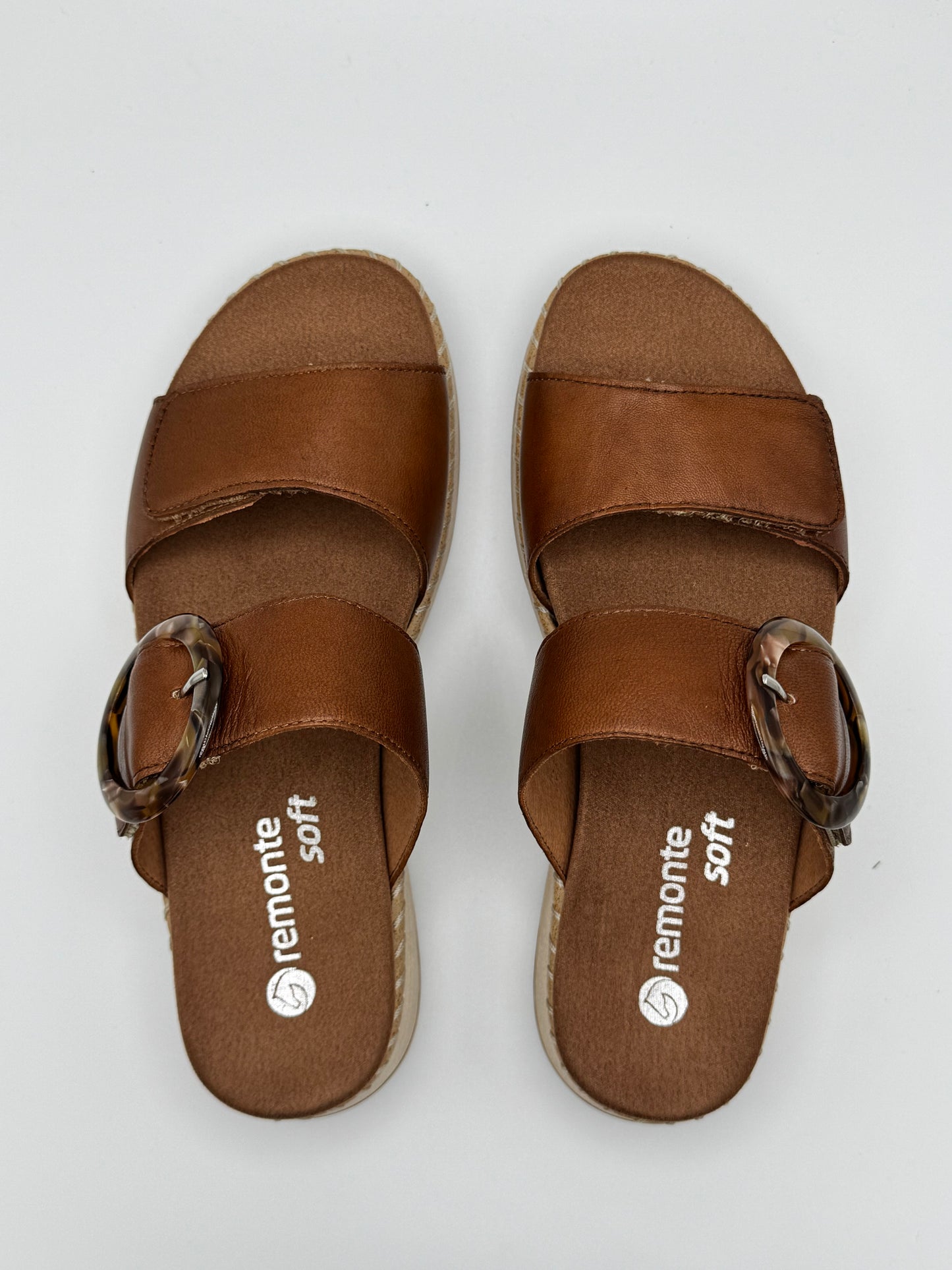 Mules en cuir Camel Remonte D3J 51-24