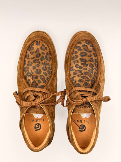 Chaussures montantes à lacets cognac et léopard Kelvine, Fugitive