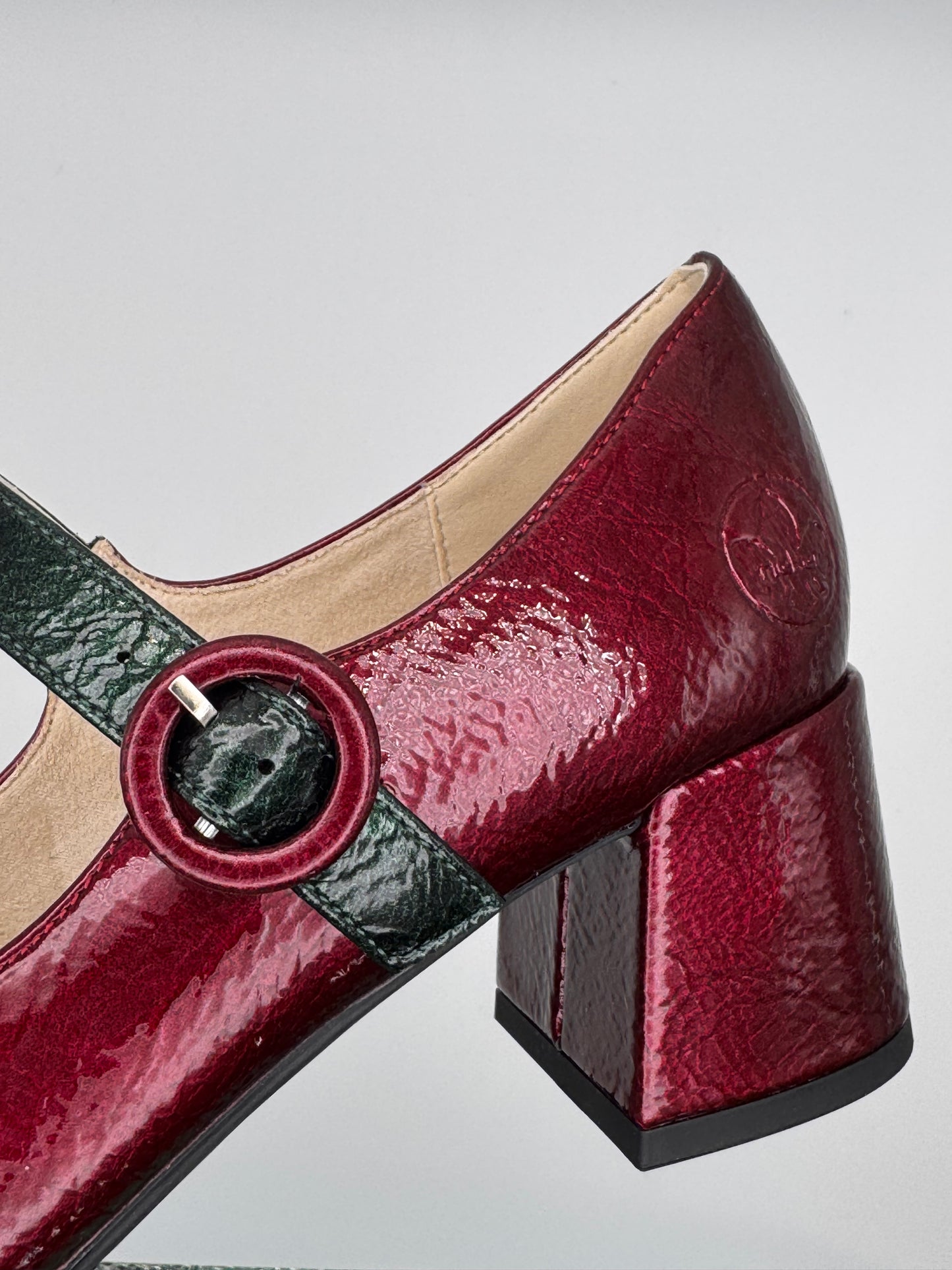 Chaussures à talon vernis bordeaux 44752-35 Rieker