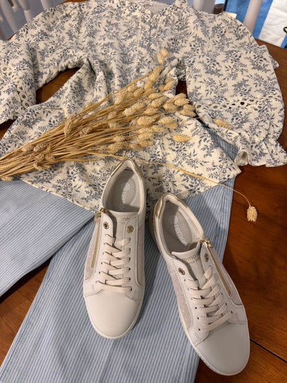 Baskets dorées à zip et lacet Remonte D2E00-81