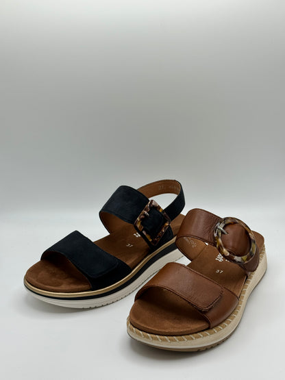 Mules en cuir Camel Remonte D3J 51-24