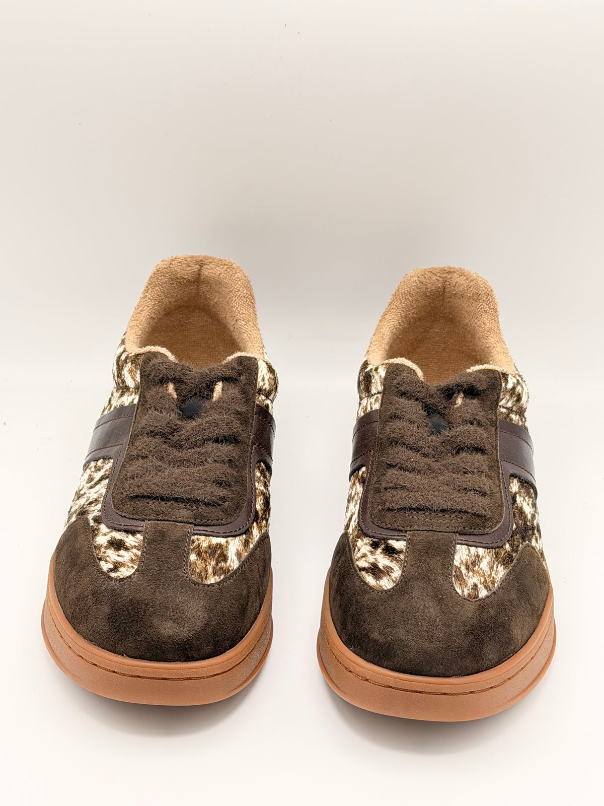 Baskets marron et cuir vache Tilane, Fugitive