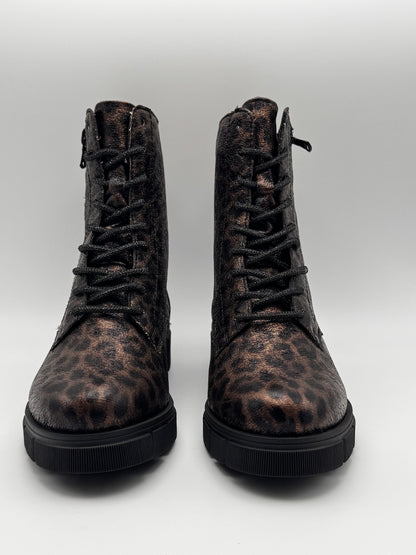 Boots léopard et lacet cristal D2S72-90