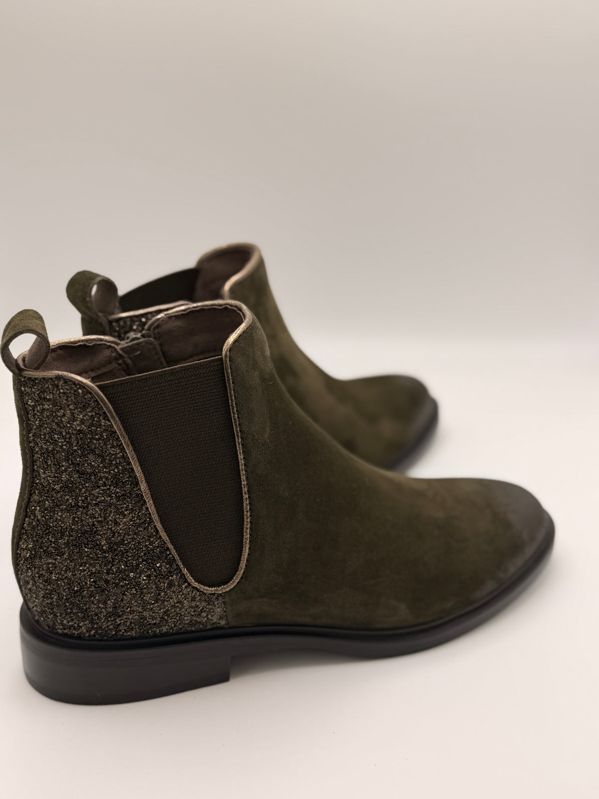 Boots kaki à paillettes Festy Fugitive