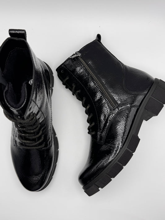 Boots motardes vernis noir D2S72-02 Remonte