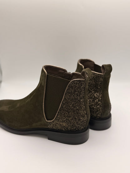 Boots kaki à paillettes Festy Fugitive