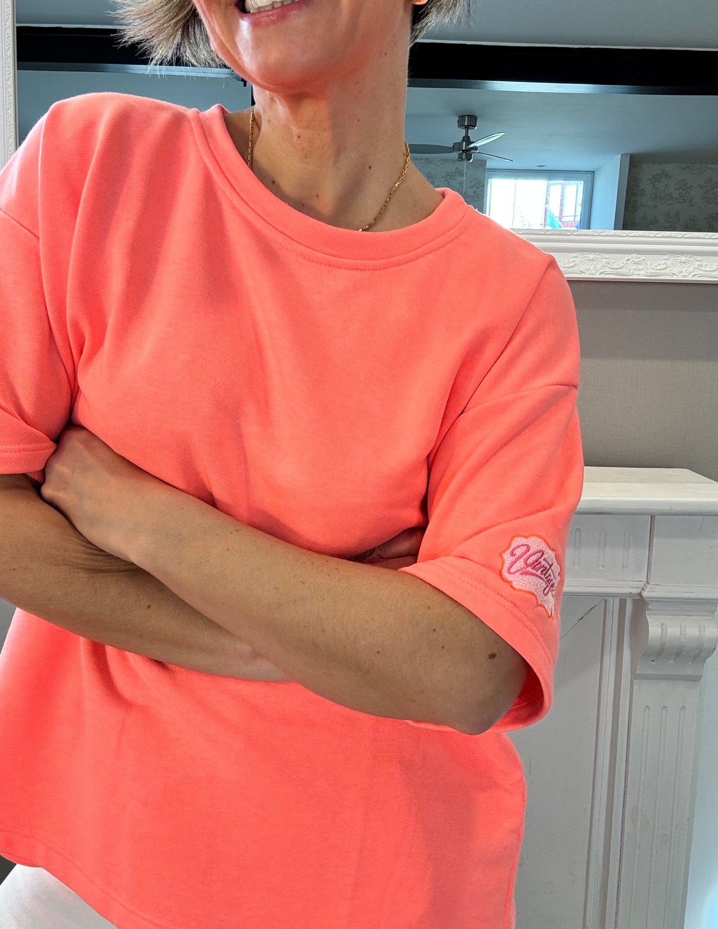 Le tee shirt molleton uni fluo Vintage