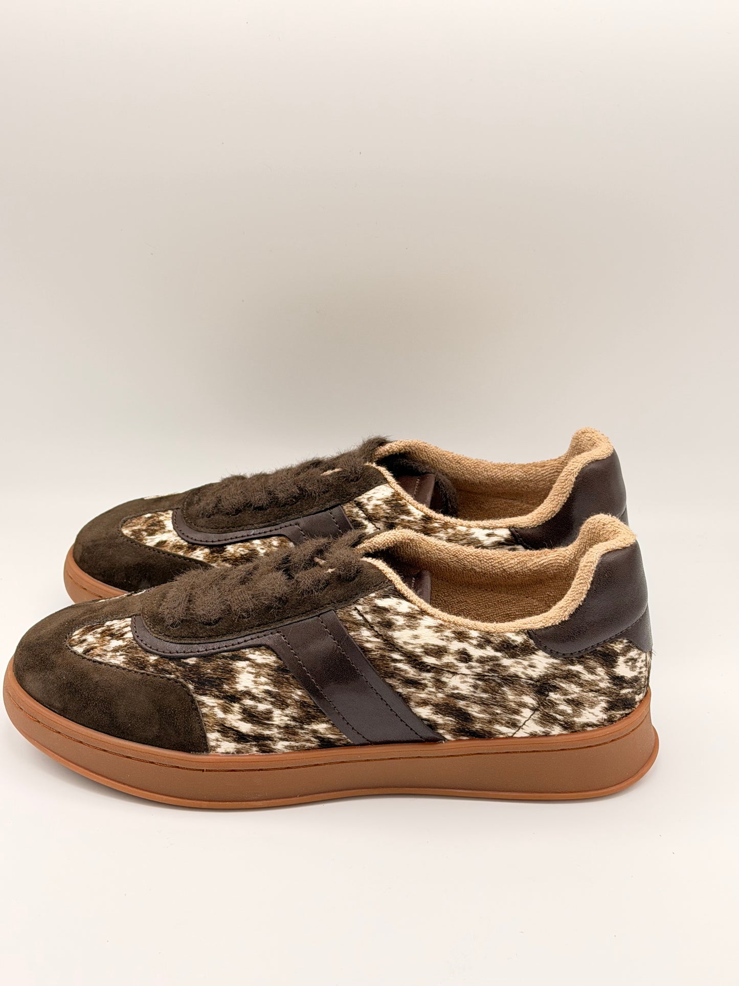 Baskets marron et cuir vache Tilane, Fugitive