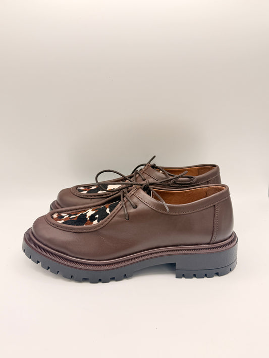 Chaussures en cuir marron et peau Etreham