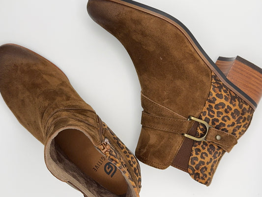 Boots camel et  léopard Radion chez Fugitive