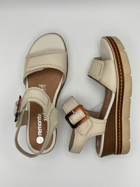 Sandales à talon compensé beige D2L58-60 Remonte