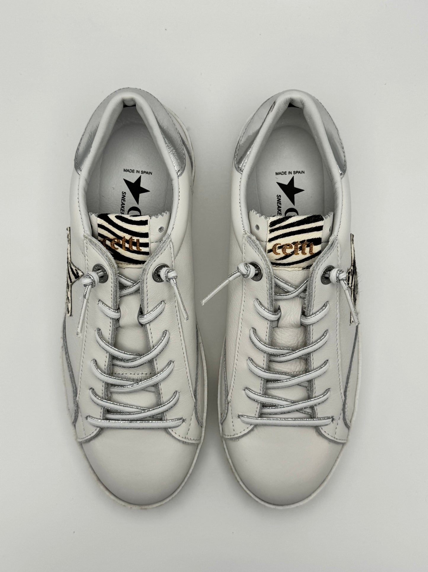 Baskets fines blanches Cetti C-1342