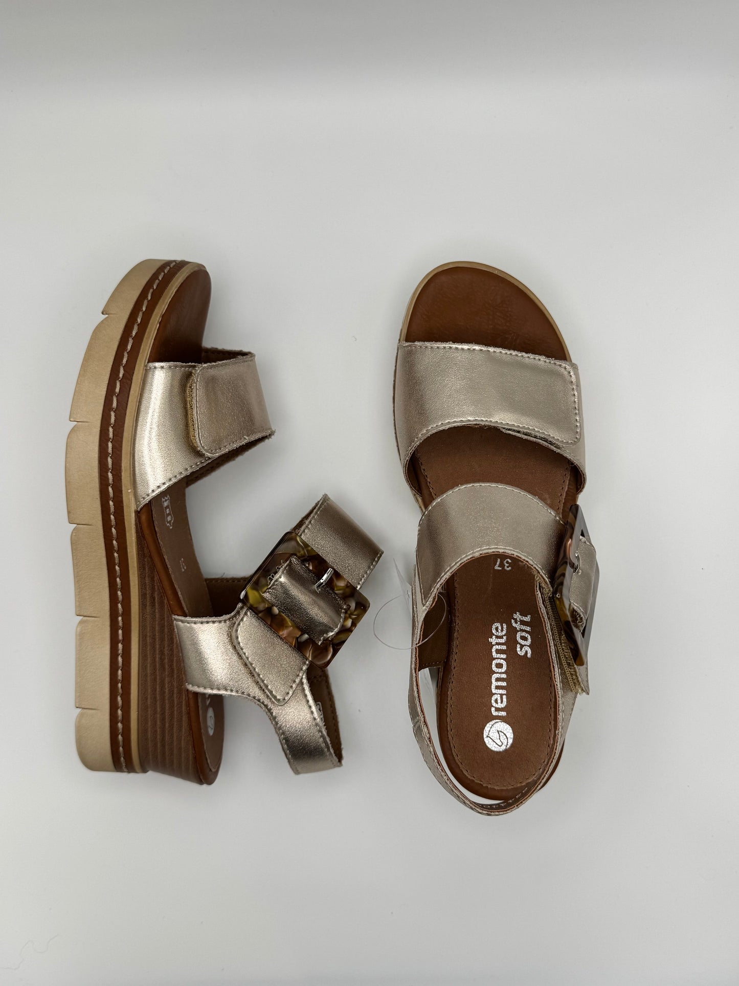 Sandales à talon compensé bronze D2L53- 90 Remonte