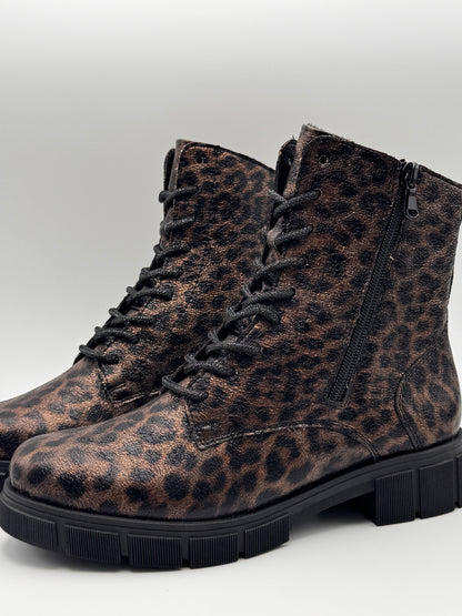 Boots léopard et lacet cristal D2S72-90