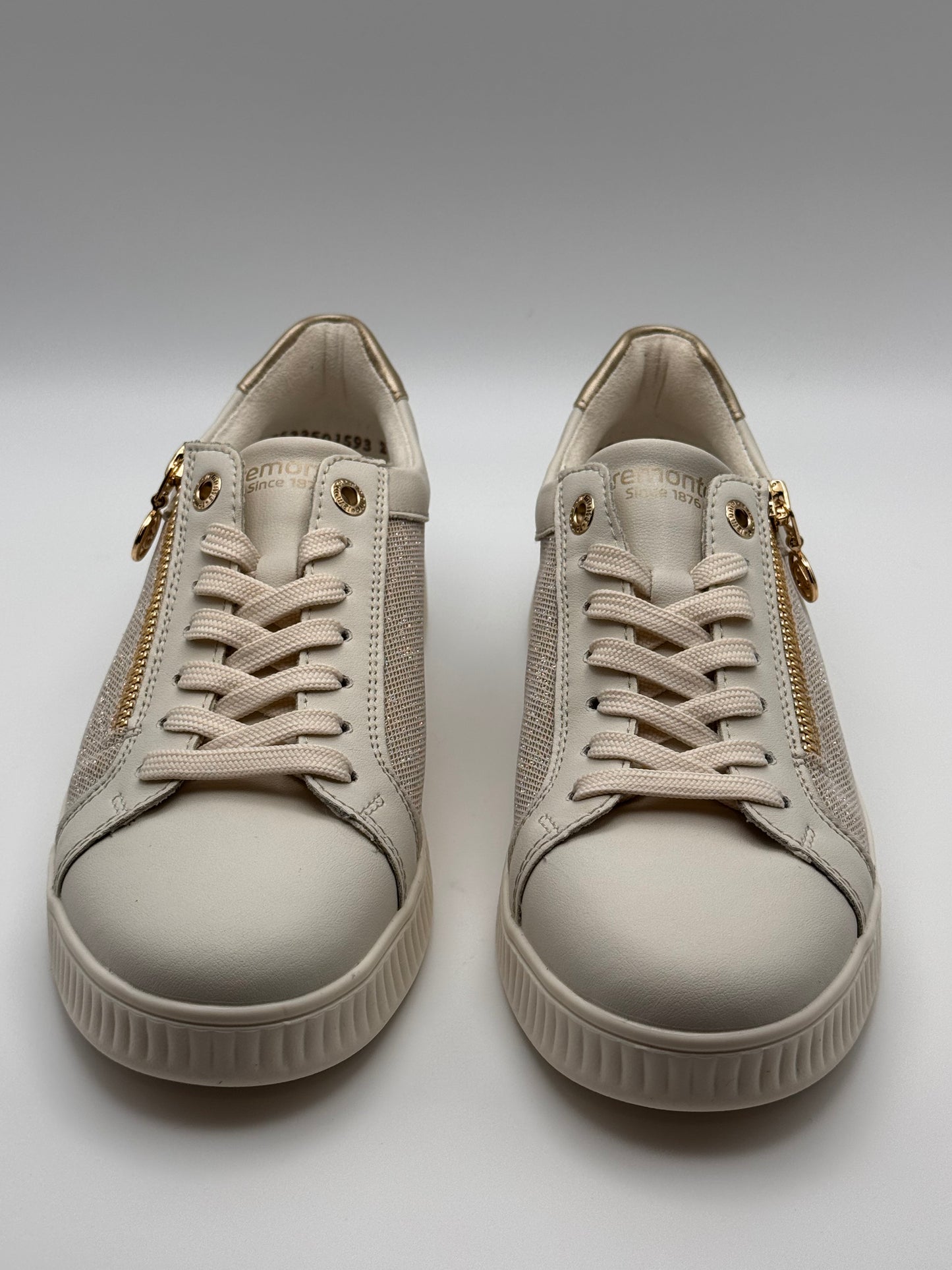 Baskets dorées à zip et lacet Remonte D2E00-81