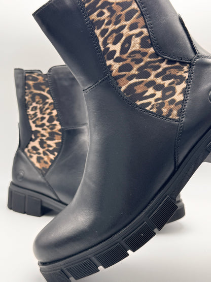 Boots noir et léopard D2S70-03 Remonte