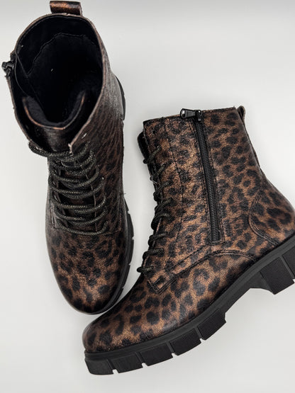 Boots léopard et lacet cristal D2S72-90