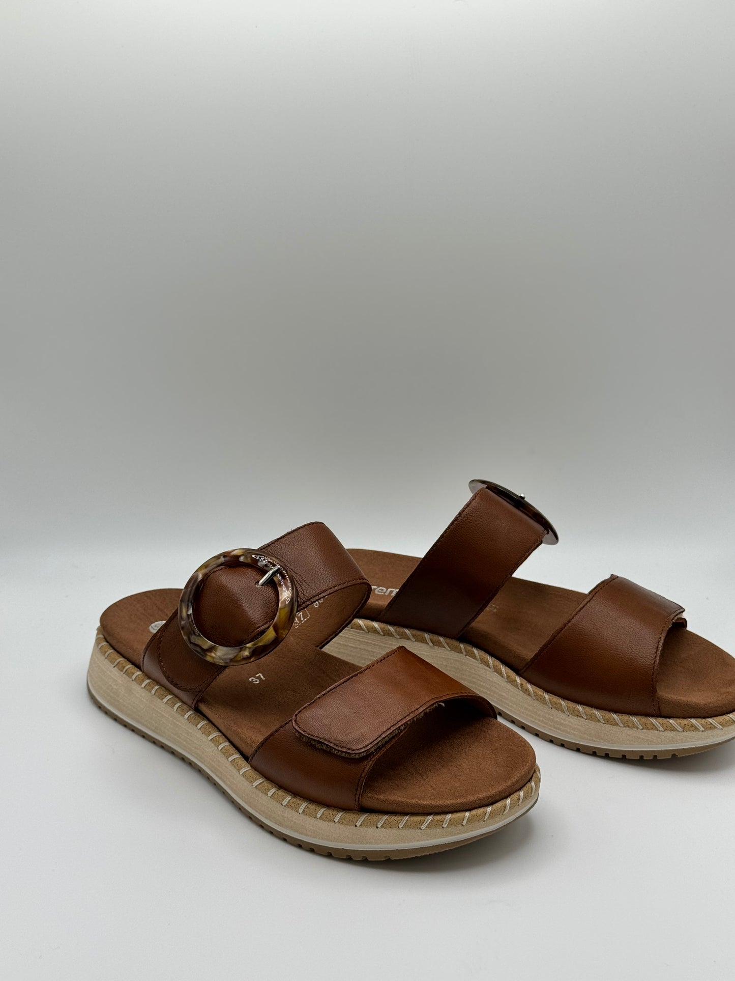 Mules en cuir Camel Remonte D3J 51-24