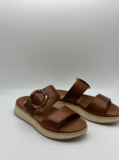 Mules en cuir Camel Remonte D3J 51-24