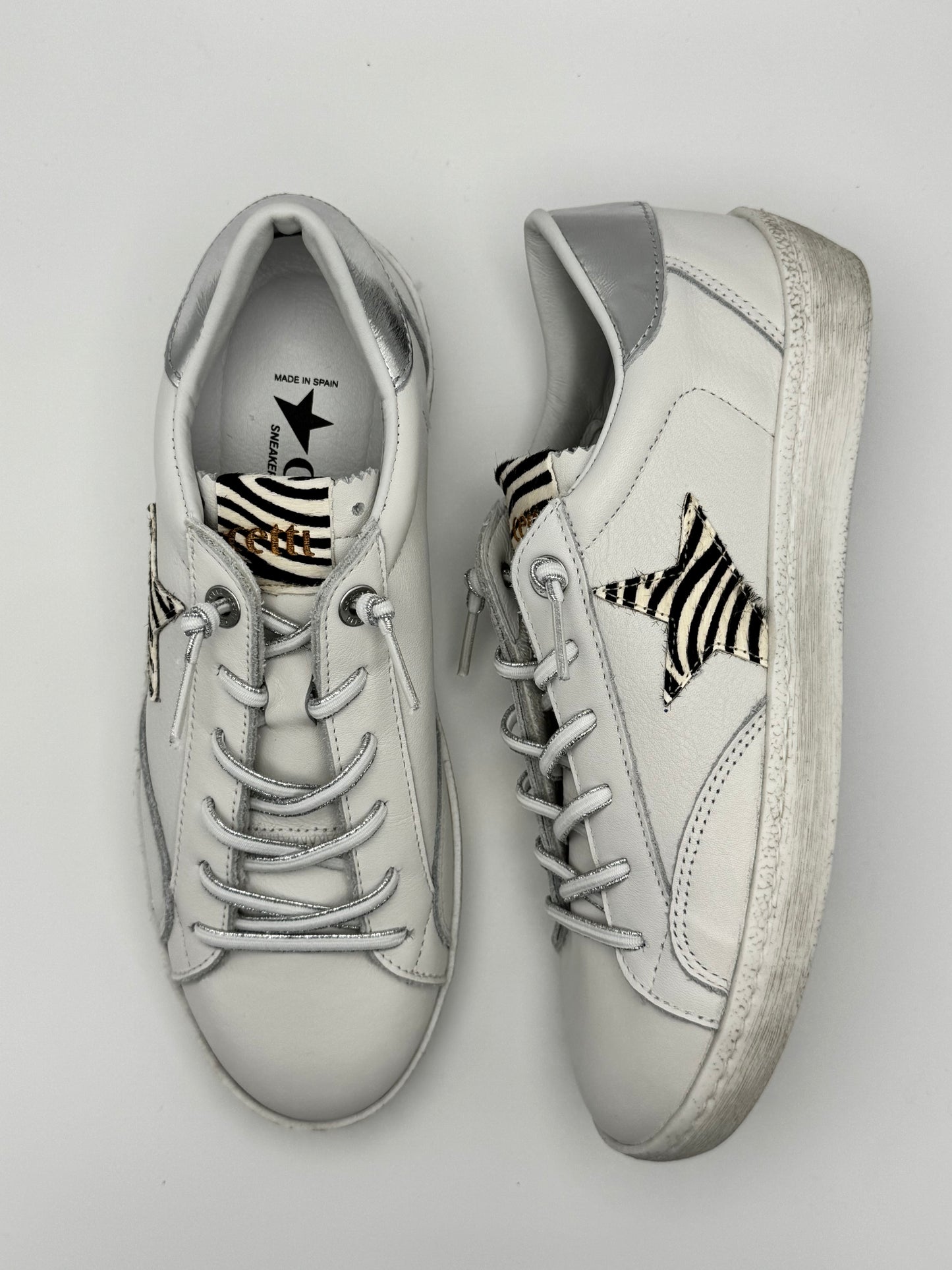 Baskets fines blanches Cetti C-1342