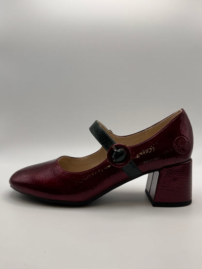 Chaussures à talon vernis bordeaux 44752-35 Rieker