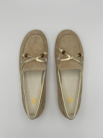 Ballerines Mocassin sable et or de chez Fugitive
